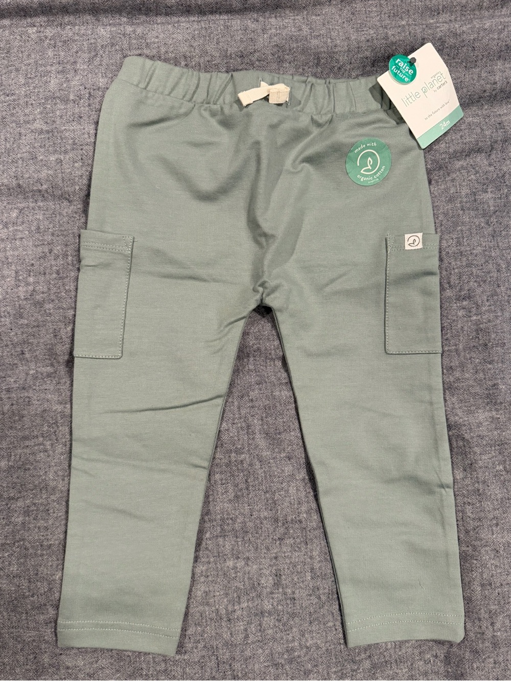 Little Planet Sage Green Cargo Joggers